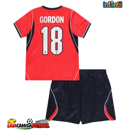 Camisa de Futebol Inglaterra Anthony Gordon #18 Equipamento Secundário Infantil Mundo 2026 Manga Curta (+ Calças curtas)